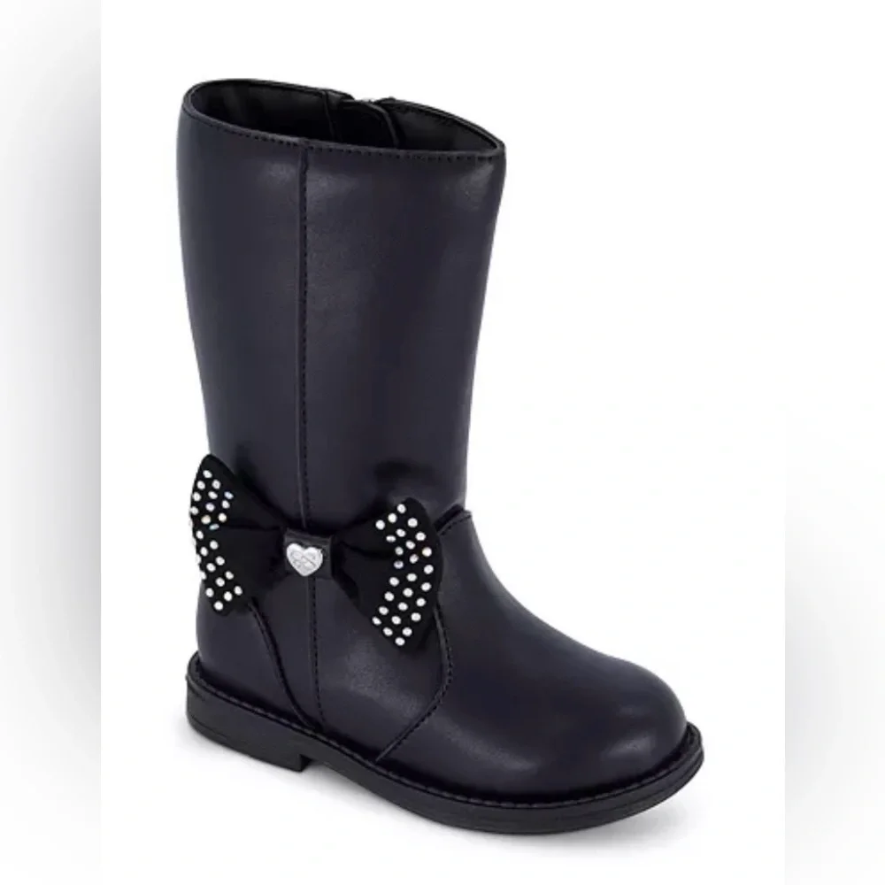 Jessica Simpson Black Little Girls' Mid-Calf Boots with Bow Size 7